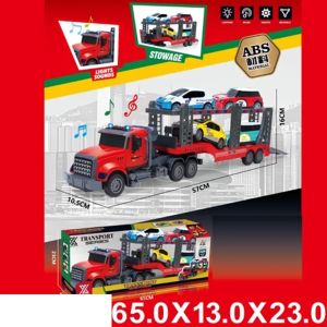 Детски автовоз с 4 коли, светлини и звуци, 57 см
