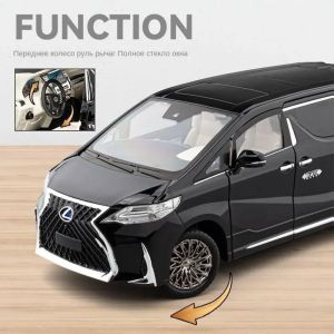 Метален миниван Lexus LM 300h, отварящи се врати, черен, без индивидуална опаковка