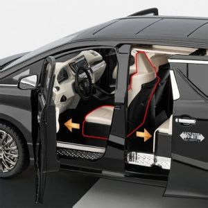 Метален миниван Lexus LM 300h, отварящи се врати, черен, без индивидуална опаковка