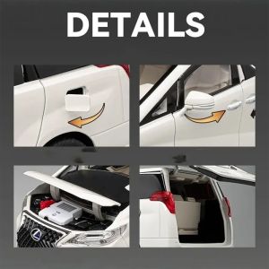 Метален миниван Lexus LM 300h, отварящи се врати, бял, без индивидуална опаковка