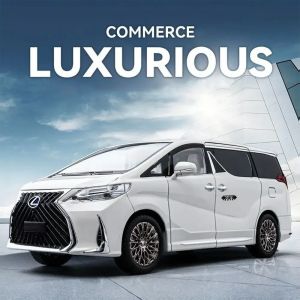 Метален миниван Lexus LM 300h, отварящи се врати, бял, без индивидуална опаковка