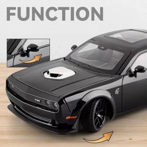 Метална кола Dodge Challenger SRT Hellcat Widebody 1:18, Черна, Без индивидуална опаковка