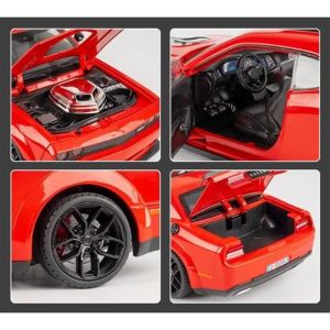 Метална кола Dodge Challenger SRT Hellcat Widebody 1:18, Червена, Без индивидуална опаковка