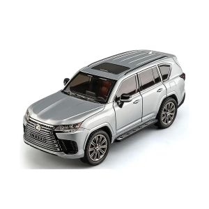 Метална кола Lexus LX600 1:24, Сребриста, Светлини и звук, Без индивидуална опаковка
