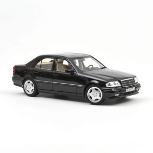 Метална кола Mercedes-Benz C36 AMG Norev 1:18, Obsidian Black Metallic, 1993
