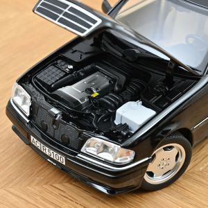Метална кола Mercedes-Benz C36 AMG Norev 1:18, Obsidian Black Metallic, 1993
