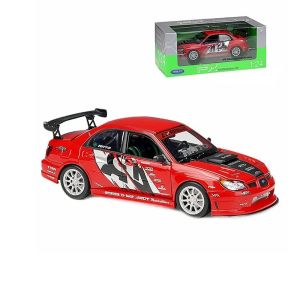 Метална кола Subaru Impreza WRX STI, тунинг, 1:24, червена, Welly
