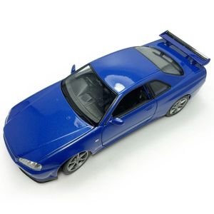 Метална кола Nissan Skyline GT-R (R34), 1:24, синя, Welly
