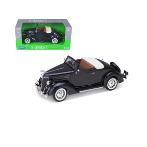 Метална кола Ford Deluxe Cabriolet, 1936, 1:24, черна, Welly