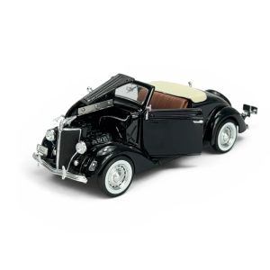 Метална кола Ford Deluxe Cabriolet, 1936, 1:24, черна, Welly