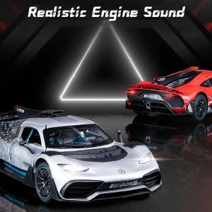 Метална кола Mercedes-AMG ONE, 1:24, сребриста