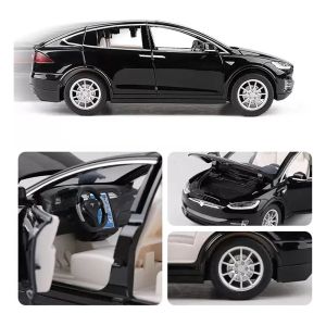 Метална кола Tesla Model X, 1:22, черна – без индивидуална опаковка