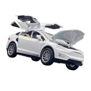 Метална кола Tesla Model X, 1:22, бяла – без индивидуална опаковка