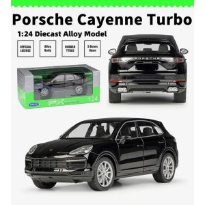 Метална кола Porsche Cayenne Turbo, 1:24, Черен, Welly 