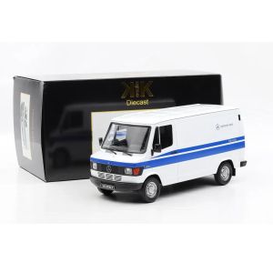 Метален бус Mercedes 208 D Transporter Mercedes Service 1988 1:18 Бял/Син – KK Scale