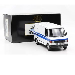 Метален бус Mercedes 208 D Transporter Mercedes Service 1988 1:18 Бял/Син – KK Scale
