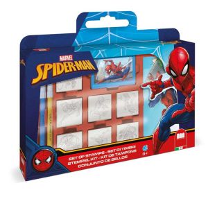 Комплект за творчество Spiderman със 7 печата, 3 флумастера и бележник за рисунки