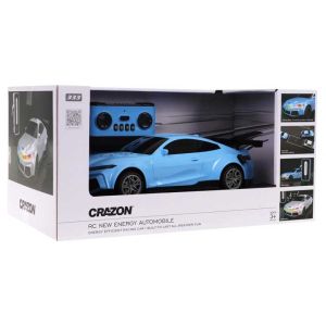 Детска спортна електрическа кола Crazon New Energy със зарядна станция, RC в син цвят