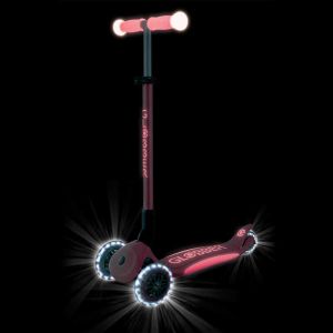 Сгъваема тротинетка със светещи дръжки ELITE GLOW LIGHTS, цвят корал