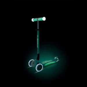 Сгъваема тротинетка със светещи дръжки ELITE GLOW LIGHTS, ментова