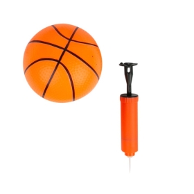 Метален баскетболен кош с топка, помпа и стенни стойки, диаметър 25 сантиметра