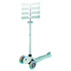Детска тротинетка с 3 светещи колела GLOBBER PRIMO PLUS LIGHTS, мента