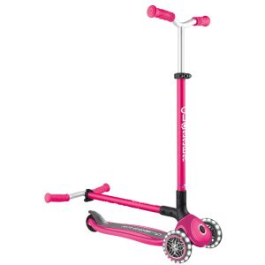 Сгъваема тротинетка с три колела Globber Master lights - розова