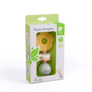 Сензорна дървена играчка-гризалка Цвете Classic World за бебета от 0+ месеца