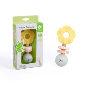 Сензорна дървена играчка-гризалка Цвете Classic World за бебета от 0+ месеца