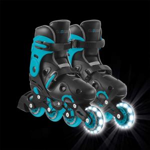 Детски ролери със светещи колела GLOBBER GO SKATES, размер 34-37 - сини