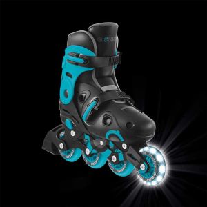 Детски ролери със светещи колела GLOBBER GO SKATES, размер 34-37 - сини