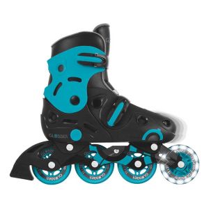 Детски ролери със светещи колела GLOBBER GO SKATES, размер 34-37 - сини