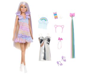 Кукла Barbie Fun & Fancy с дълга коса и 2 тоалета, Mattel