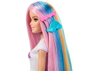Кукла Barbie с шарена коса и аксесоари за прически, Mattel