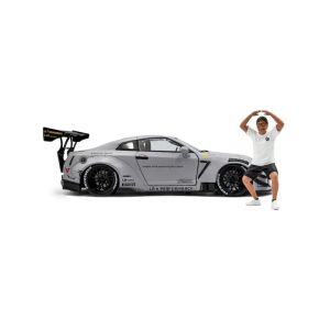 Метална кола Nissan GT-R R35 Liberty Walk 1:18 с фигура Kato San – Solido
