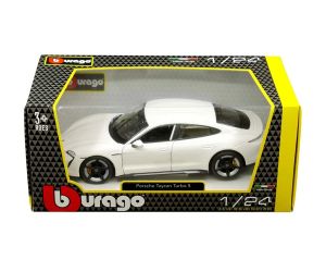 Метална кола Porsche Taycan Turbo S 1:24 – бяла, Bburago