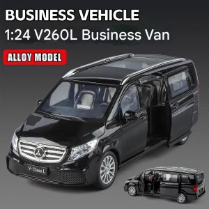 Метален миниван Mercedes-Benz V-Class L със светлини – черен, Без опаковка