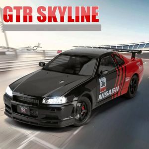 Метална кола Nissan Skyline GT-R R34, 1:18, Черен, Без опаковка
