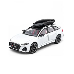 Метална количка Audi Rs6, Със светлини и звуци, 1:32, Бял, Без опаковка