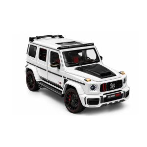 Метален джип, Mercedes G-class Brabus, С пушек, Светлини, 1:18, Бяла, Без опаковка