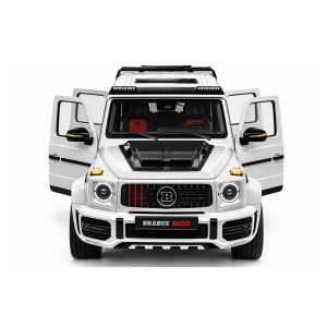 Метален джип, Mercedes G-class Brabus, С пушек, Светлини, 1:18, Бяла, Без опаковка