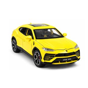 Метален джип Lamborghini Urus, С пушек, 1:24, Жълт, Без опаковка