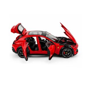 Метална кола Ferrari Purosangue 1:24 – червена, Без опаковка