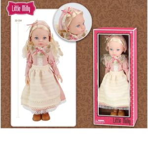 Кукла Little Milly с винтидж рокля и руса коса, 33 см
