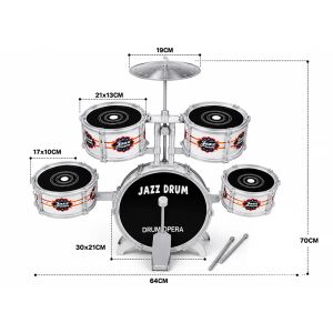 Детски комплект барабани Jazz Drum с педал и палки, 76 см