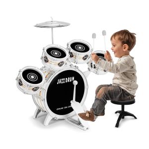 Детски комплект барабани Jazz Drum с педал и палки, 76 см