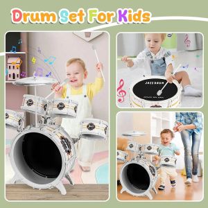 Детски комплект барабани Jazz Drum с педал и палки, 76 см