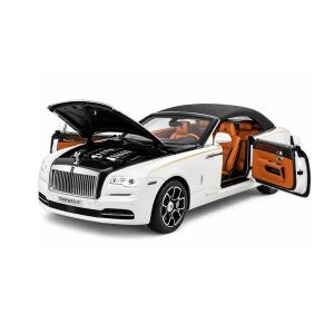 Метална кола Rolls-Royce Dawn 1:24 – бяла с черен покрив