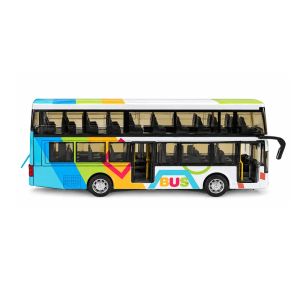 Детски автобус, Двуетажен, Звук, Светлини, Отварящи се врати, Метален, Без опаковка