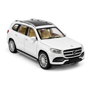 Метален джип mercedes GLS 580, С отварящи се врати, Бяла, Без опаковка